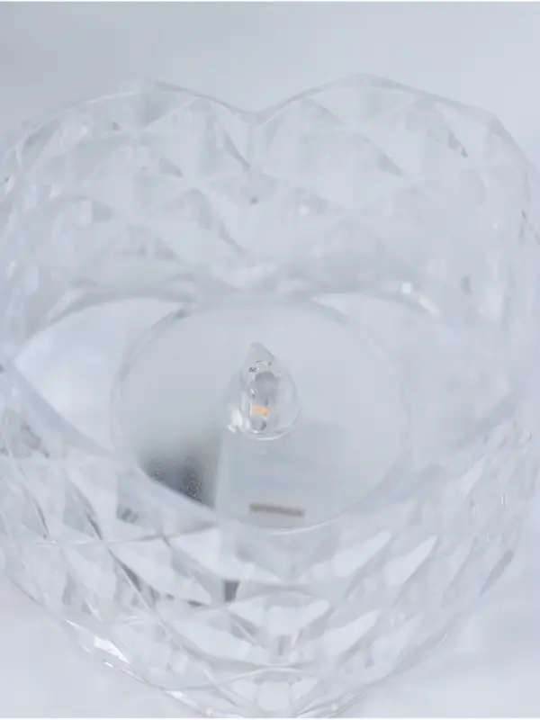Светодиодная свеча LED - ночник RISALUX &laquo;В сердце&raquo;, от батареек 3&times;LR1130, прозрачный, 6.7&times;6.5&times;3.8 см