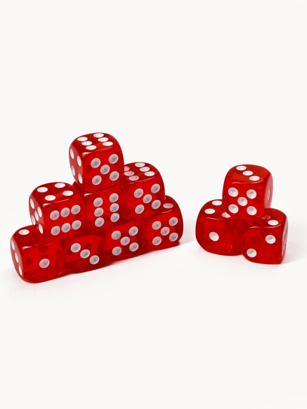 Кости игральные, 1.6 х 1.6 см, набор 50 шт, красные Кости игральные, 1.6 х 1.6 см, набор 50 шт, красные