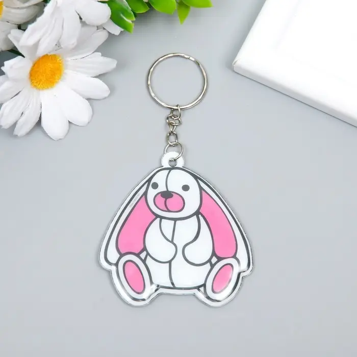 Брелок для ключей на кольце &laquo;Милый зайка&raquo;, PVC, 6&times;6.2 см