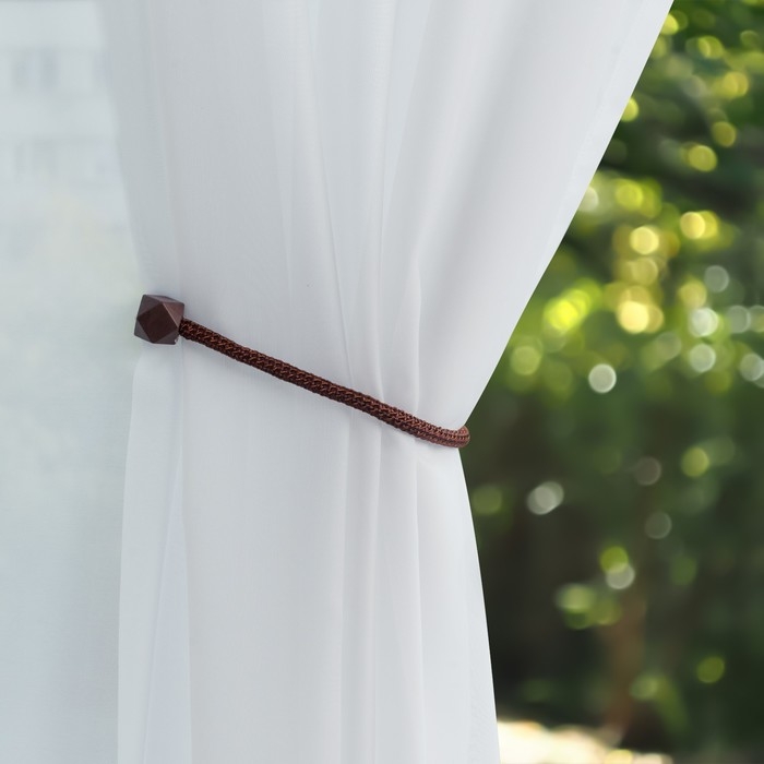 Подхват для штор «Камушки», d = 3 × 51 см, цвет тёмно-коричневый Подхват для штор «Камушки», d = 3 × 51 см, цвет тёмно-коричневый
