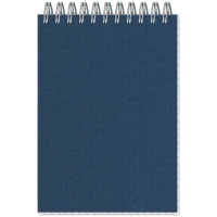 Блокнот МИКРОВЕЛЬВЕТ- А6 50л. спираль, синий, клетка 80шт