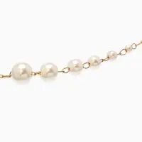 Бусы жемчужные, длинные, d=3.4, 5.6, 8.10, белые в золоте