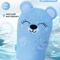 Мочалка детская для купания &laquo;Мишка&raquo;, варежка, из махры