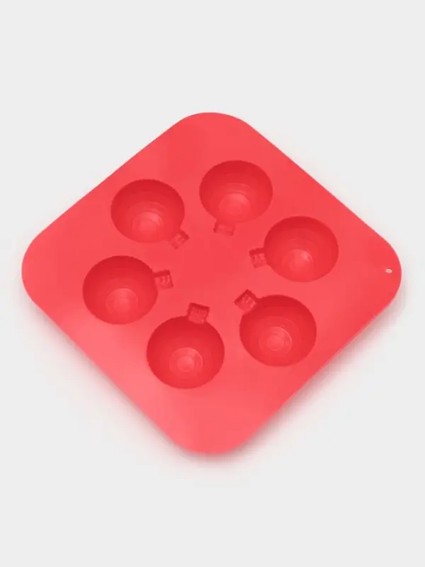 Форма для шоколада новогодняя Доляна &laquo;Шар&raquo;, силикон, 15&times;15&times;2 см, 6 ячеек d=3.7 см, красная