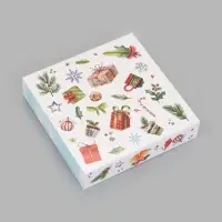Коробка с обечайкой, с окном, под 16 конфет, &laquo;Елочки&raquo;, 17.7&times;17.7&times;3.8 см