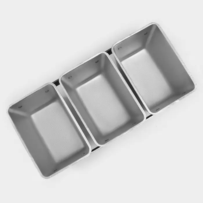 Форма для хлеба KUKMARA, 3 л (1.2 л), 30.5&times;14&times;10 см, Л-11, 3-х секционная, литой алюминий