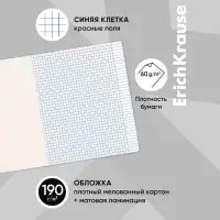 Тетрадь 96 листов в клетку ErichKrause Cats, обложка мелованный картон, матовая ламинация, выборочный УФ-лак, блок офсет 100% белизна, МИКС (1 вид в спай�...