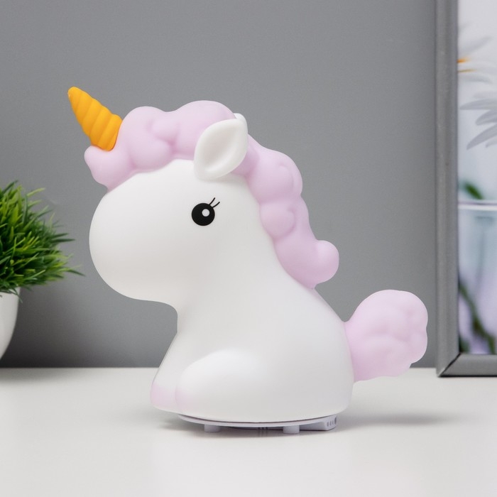 Ночник-мякиш Ночник-мякиш "Антистресс единорог" LED бело-фиолетовый 18х10х16 см