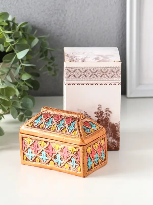 Шкатулка "Ларец цветной" 7,5х10х6 см