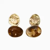 Серьги акрил "Хиты сезона", галтовка, цвет коричневый в золоте