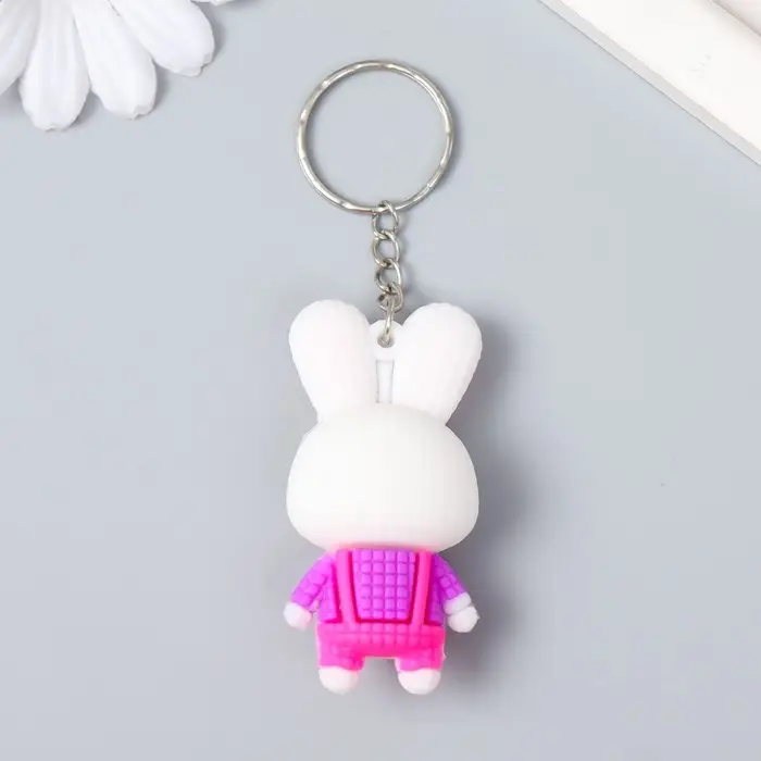 Брелок резина Брелок резина "Зайчик в комбинезоне" МИКС 3х1,7х6 см