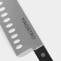 Нож кухонный сантоку Hinshitsu, нержавеющая сталь, лезвие 17.8 см, длина 29.5 см, чёрный