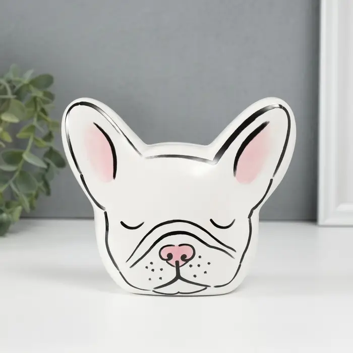 Копилка для денег &laquo;Белый бульдог&raquo;, керамика, 8&times;14.5&times;12.1 см