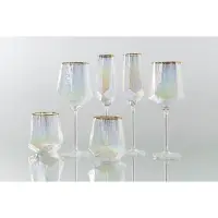 Бокалы для шампанского Magistro &laquo;Дарио&raquo;, 180 мл, 7&times;27.5 см, набор 6 шт., стекло, перламутровые