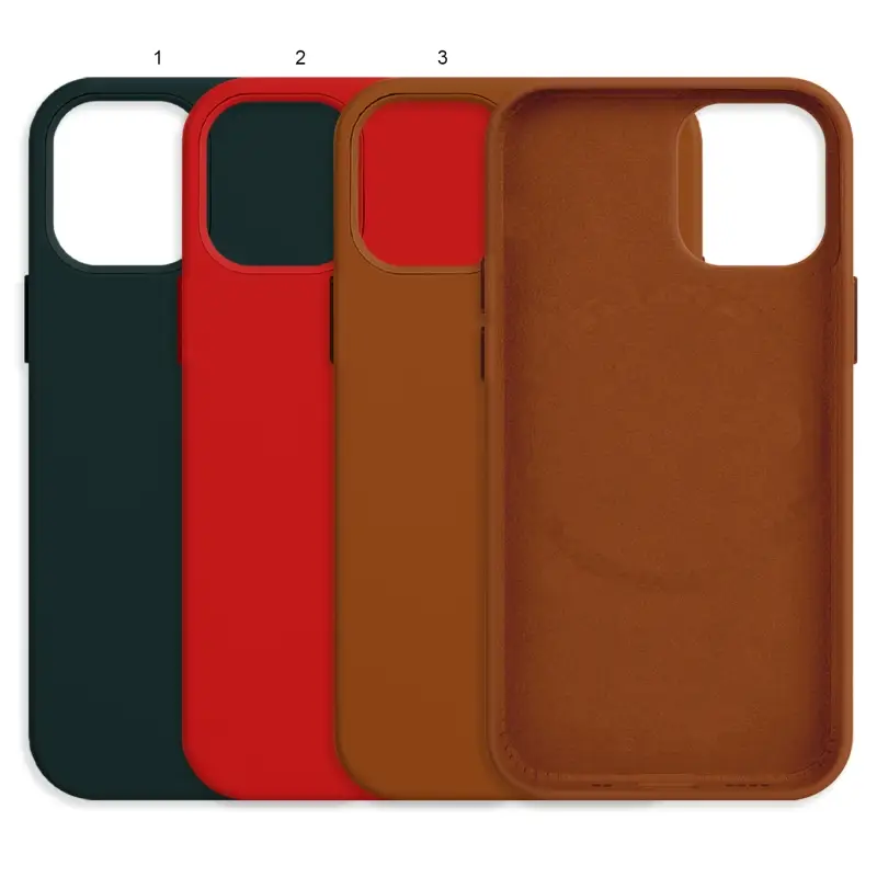 Чехол iPh 12/12 Pro Кожа (MagSafe) с лого