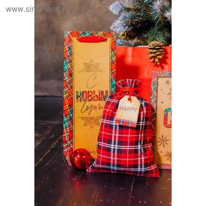 Мешочек подарочный «Happy new Year», 20 х 30 см +/- 1.5 см Мешочек подарочный «Happy new Year», 20 х 30 см +/- 1.5 см