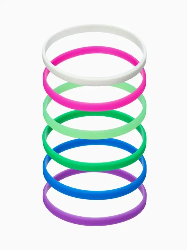 Силиконовый браслет &laquo;Классика&raquo;, набор 10 шт. МИКС, 6.5 см