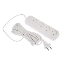 Удлинитель сетевой Luazon Lighting ECO, 4 розетки, 10 м, 10 А, 2200 Вт, без заземления, белый