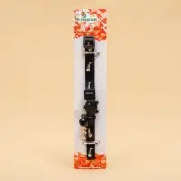 Ошейник для кошек &laquo;Рыбёшка&raquo;, 30&times;1 см, светящийся, с бубенчиком и подвесом, полиэстер, чёрный