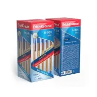 Ручка шариковая ErichKrause. R=301 Amber Stick, синий стержень, узел 1 мм