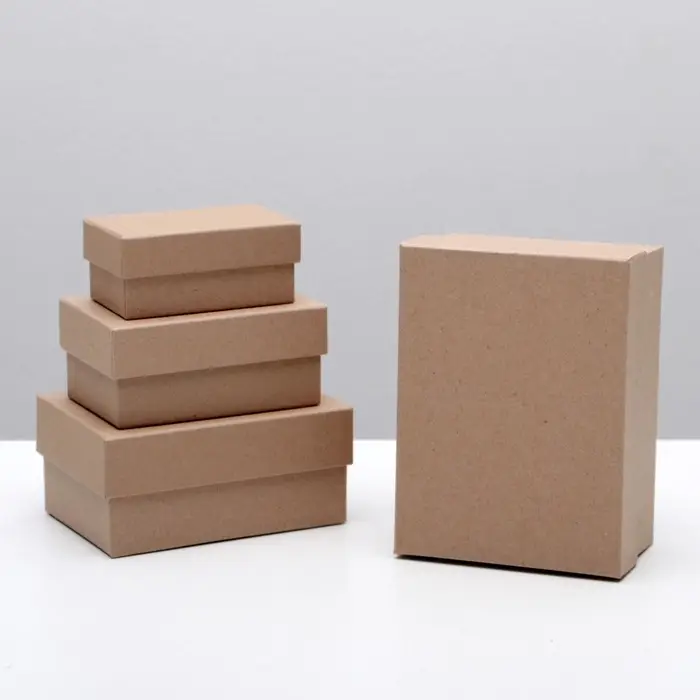 Набор коробок 4 в 1 &laquo;Крафт однотонный&raquo;, 15&times;11&times;7 - 9&times;5&times;4 см
