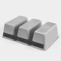 Форма для хлеба, 2.5&times;21&times;10 см, прямоугольная, 3-х секционная, литой алюминий