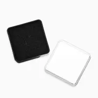 Футляр пластиковый для украшений и значка "Атрибутика", 4,1*4,1*2,4 см, прозрачная с чёрной вставкой