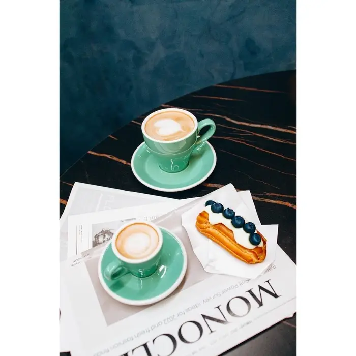 Кофейная пара Magistro Coffee time, 2 предмета: чашка 180 мл, блюдце d=14.5 см, фарфор, бирюзовая