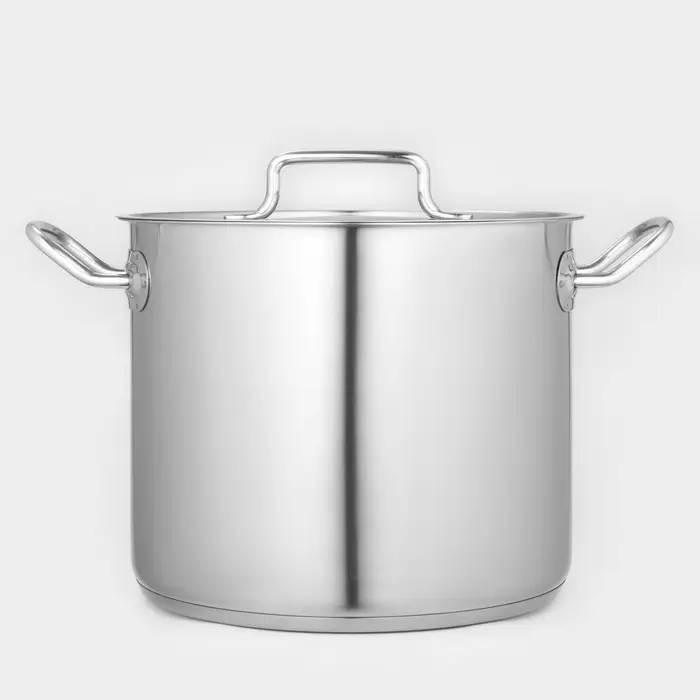 Кастрюля Катунь &laquo;Общепит&raquo;, 9 л, d=24 см, с крышкой, капсульное дно, индукция, нержавеющая сталь, хромированный