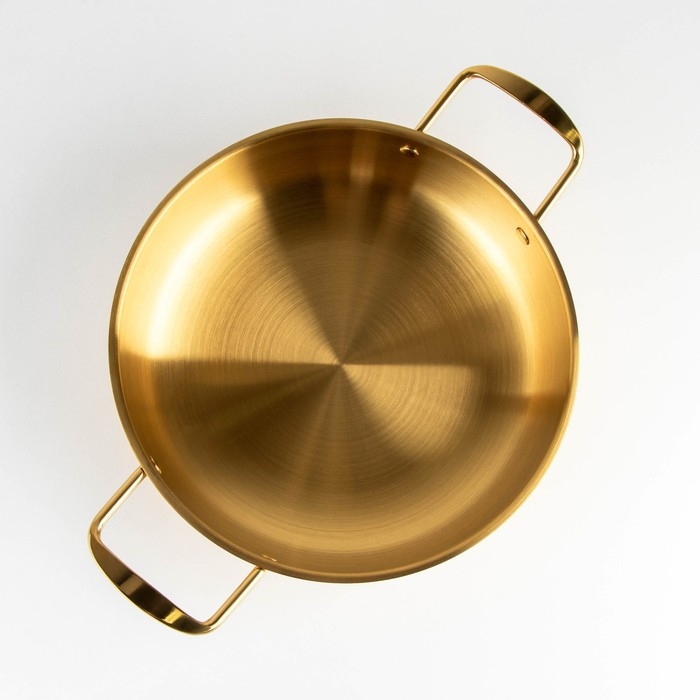 Сотейник, d=26 см, h=6 см, толщина 1 мм, 201 сталь, цвет золотой Сотейник, d=26 см, h=6 см, толщина 1 мм, 201 сталь, цвет золотой