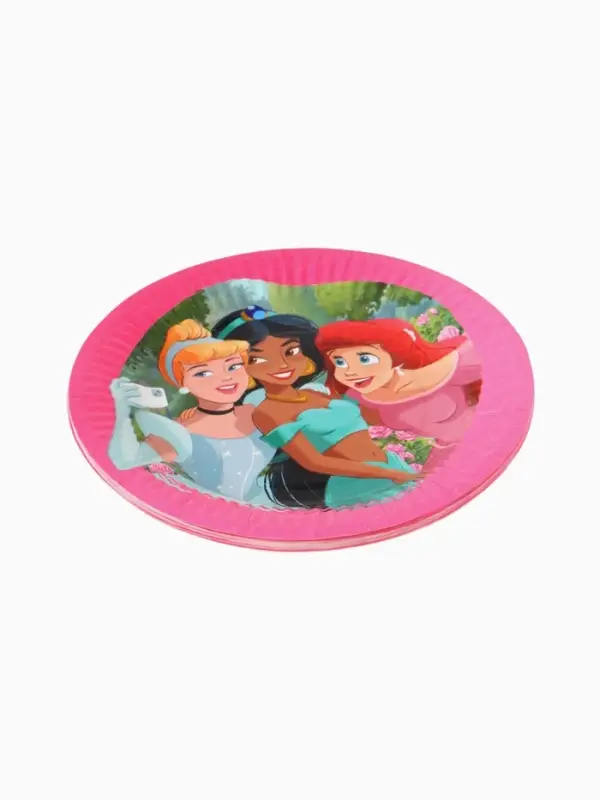 Тарелка одноразовая бумажная 18 см, набор 10 шт., Принцессы
