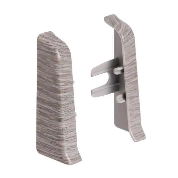 Торцевые заглушки для плинтуса «Деконика», пара, 55 мм, цвет 210 дуб пепельный