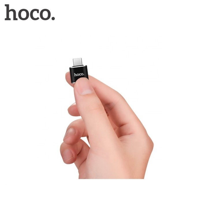 Адаптер Hoco UA5, Type-C - USB, поддержка OTG, металл, черный Адаптер Hoco UA5, Type-C - USB, поддержка OTG, металл, черный