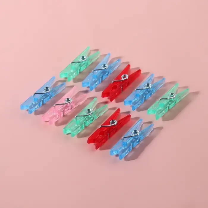 Прищепки для шитья, 2.5×0.5×0.3 см, 10 шт., разноцветные Прищепки для шитья, 2.5×0.5×0.3 см, 10 шт., разноцветные
