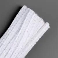 Синельная проволока, набор 50 шт., белая с люрексом, 30 см