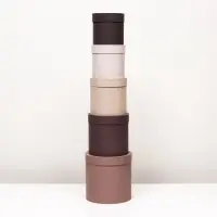 Набор шляпных подарочных коробок 5 в 1, песочный, 23&times;23-15&times;15 см