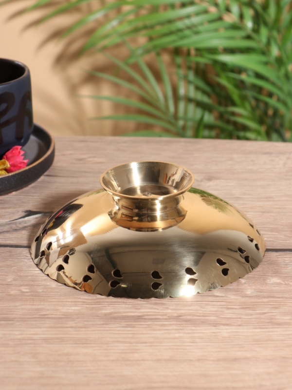 Чаша Чаша "Золотой павлин" латунь с перламутром 16,5х16,5х5 см