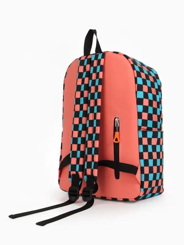 Рюкзак школьный на молнии, с карманами, размер 30&times;14&times;42 см, белый/розовый