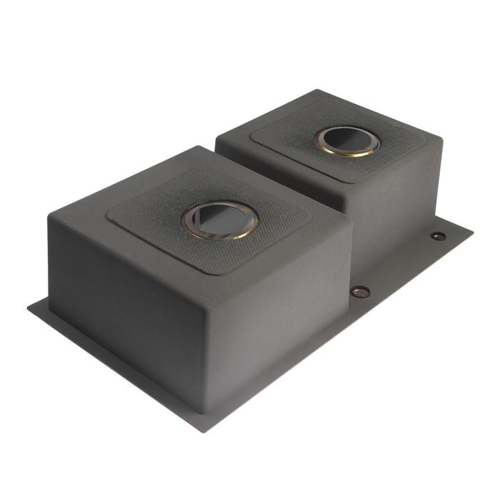 Мойка кухонная AFLORN AF97843B-D, врезная, двойная, S=3,0 и 0,8мм, 78х43х22см, сифон, графит Мойка кухонная AFLORN AF97843B-D, врезная, двойная, S=3,0 и 0,8мм, 78х43х22см, сифон, графит