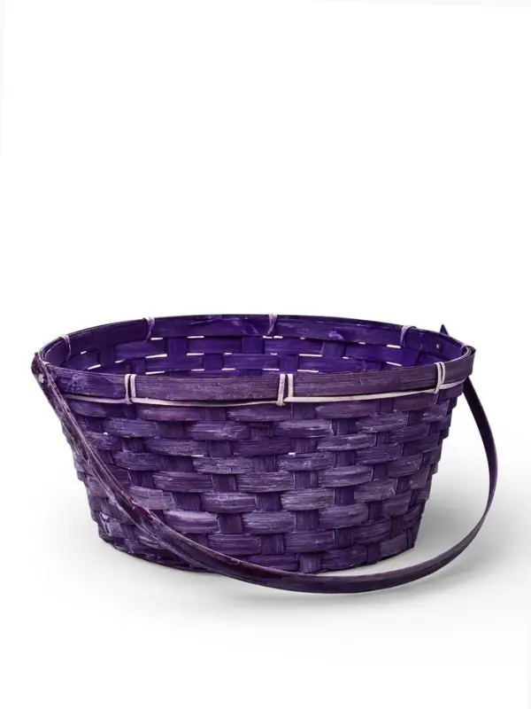 Корзина плетеная 26 х 12 х _ см, ручка складная h=21 см сиреневый (к7707692)