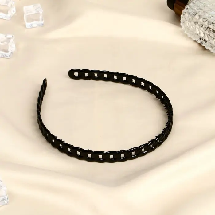 Ободок для волос «Ночка», большие звенья, 1 см, чёрный Ободок для волос «Ночка», большие звенья, 1 см, чёрный