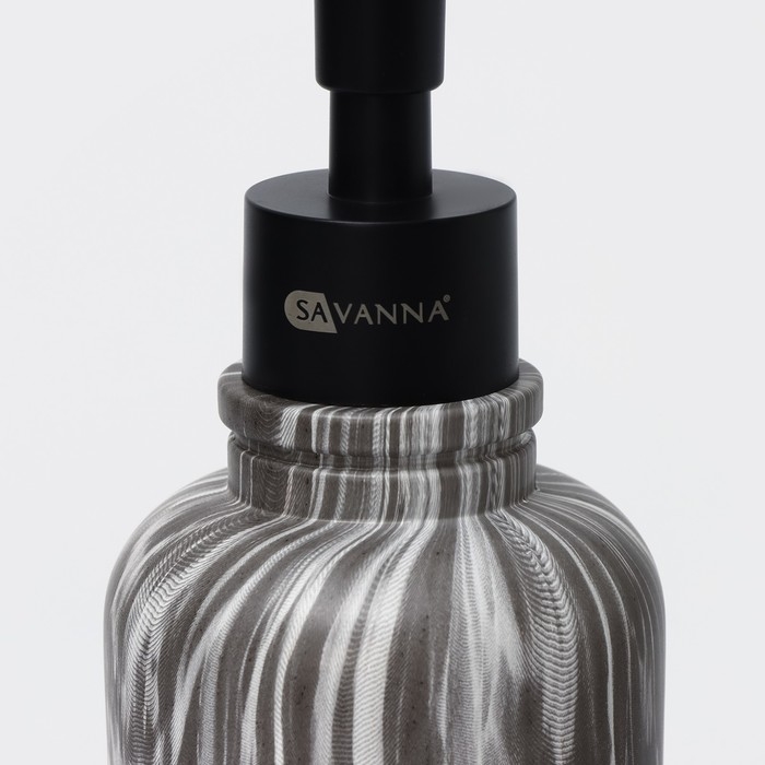 Набор аксессуаров для ванной комнаты SAVANNA, 2 предмета: дозатор, стакан, цвет серый Набор аксессуаров для ванной комнаты SAVANNA, 2 предмета: дозатор, стакан, цвет серый