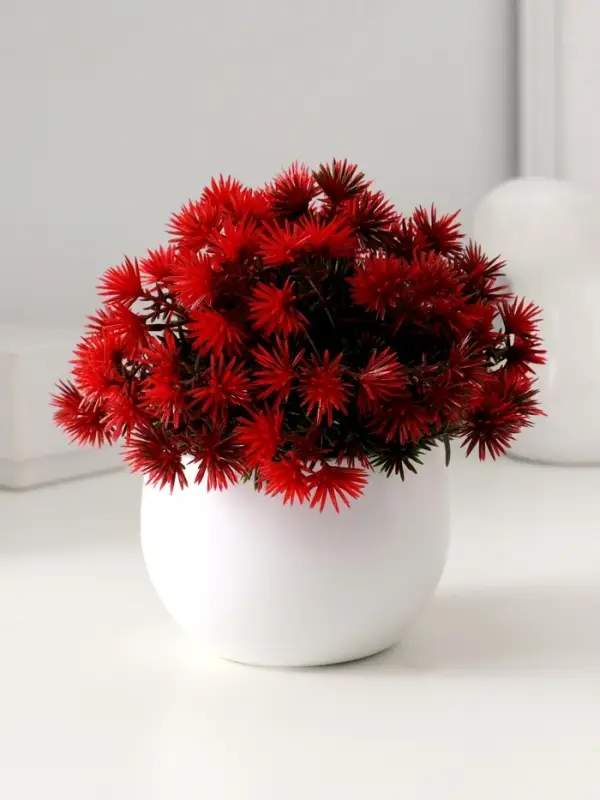 Искусственный цветок в горшке &laquo;Пушистые колючки&raquo;, 9&times;13 см, МИКС