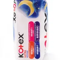 Прокладки ночные Kotex Night Ultra Soft & Dry, с крылышками, 7 шт.