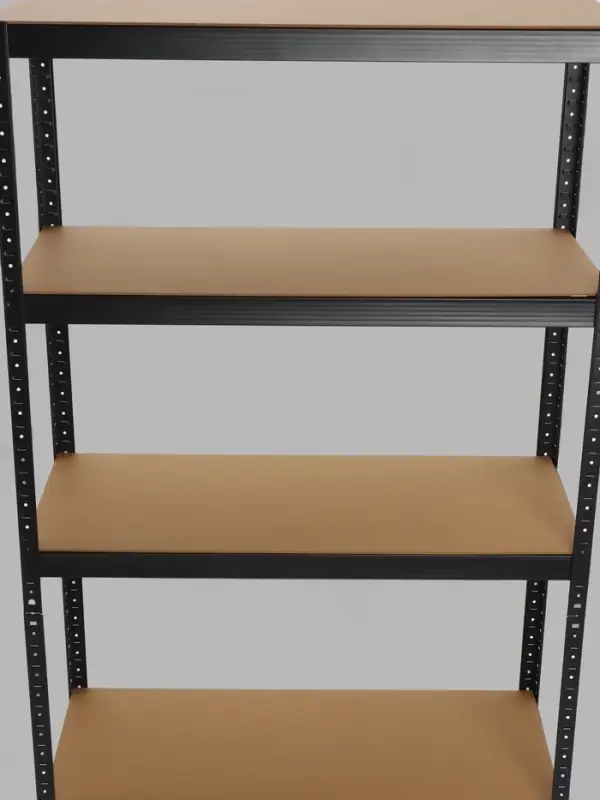 Стеллаж металлический для склада напольный, 5 полок, 180&times;90&times;40 см, чёрный