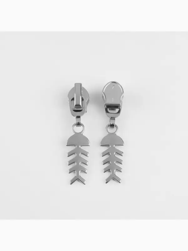 Бегунок для молнии &laquo;Спираль&raquo;, №7, &laquo;Рыба&raquo;, 10 шт., цвет никель