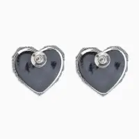 Серьги "Сияние вечера" сердце, цвет белый в серебре