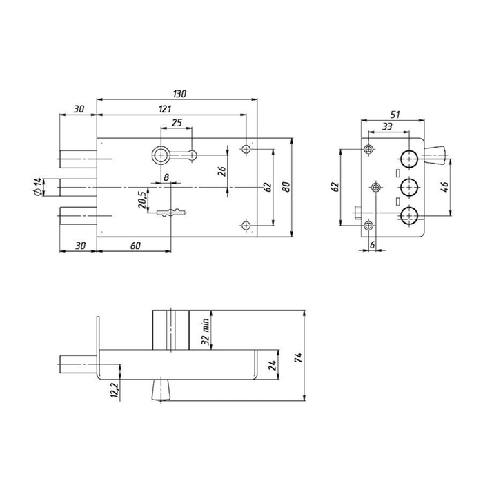 Замок накладной Замок накладной "Сенат" ЗНС3-5 (130) Соболь, б/о, 5 ключей