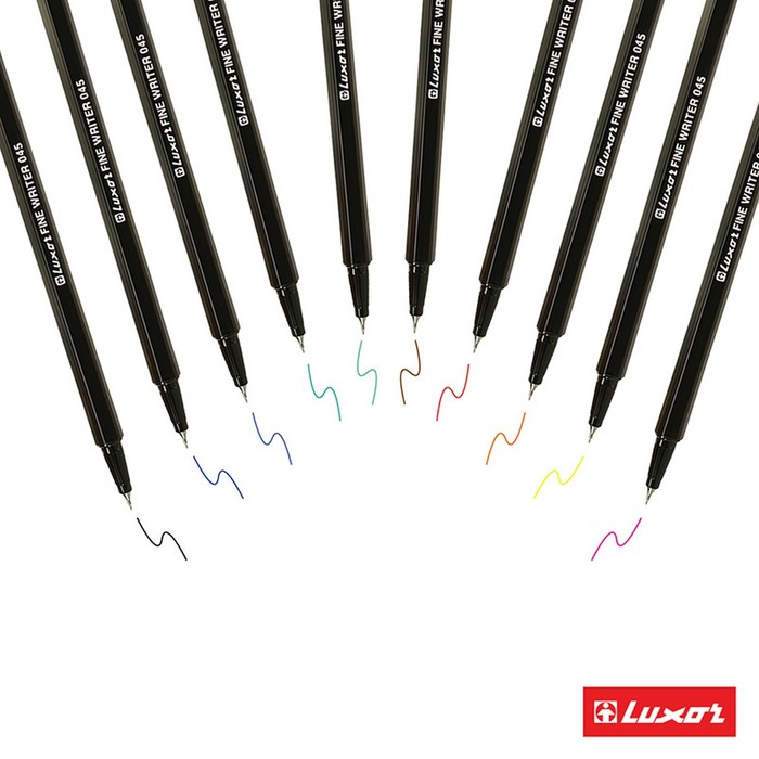 Набор ручек капиллярных 10 цветов Luxor, Fine Writer 045, 0,8мм, европодвес Набор ручек капиллярных 10 цветов Luxor, Fine Writer 045, 0,8мм, европодвес