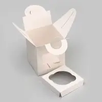 Коробка для 1 капкейка, белая, 9.2×9.2×11.1 см